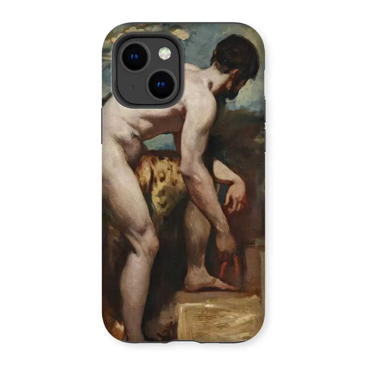 Nude Man Tying His Sandal - William Etty Art Iphone Case - 14 / Matte - Mobile Phone Cases - Aesthetic Art