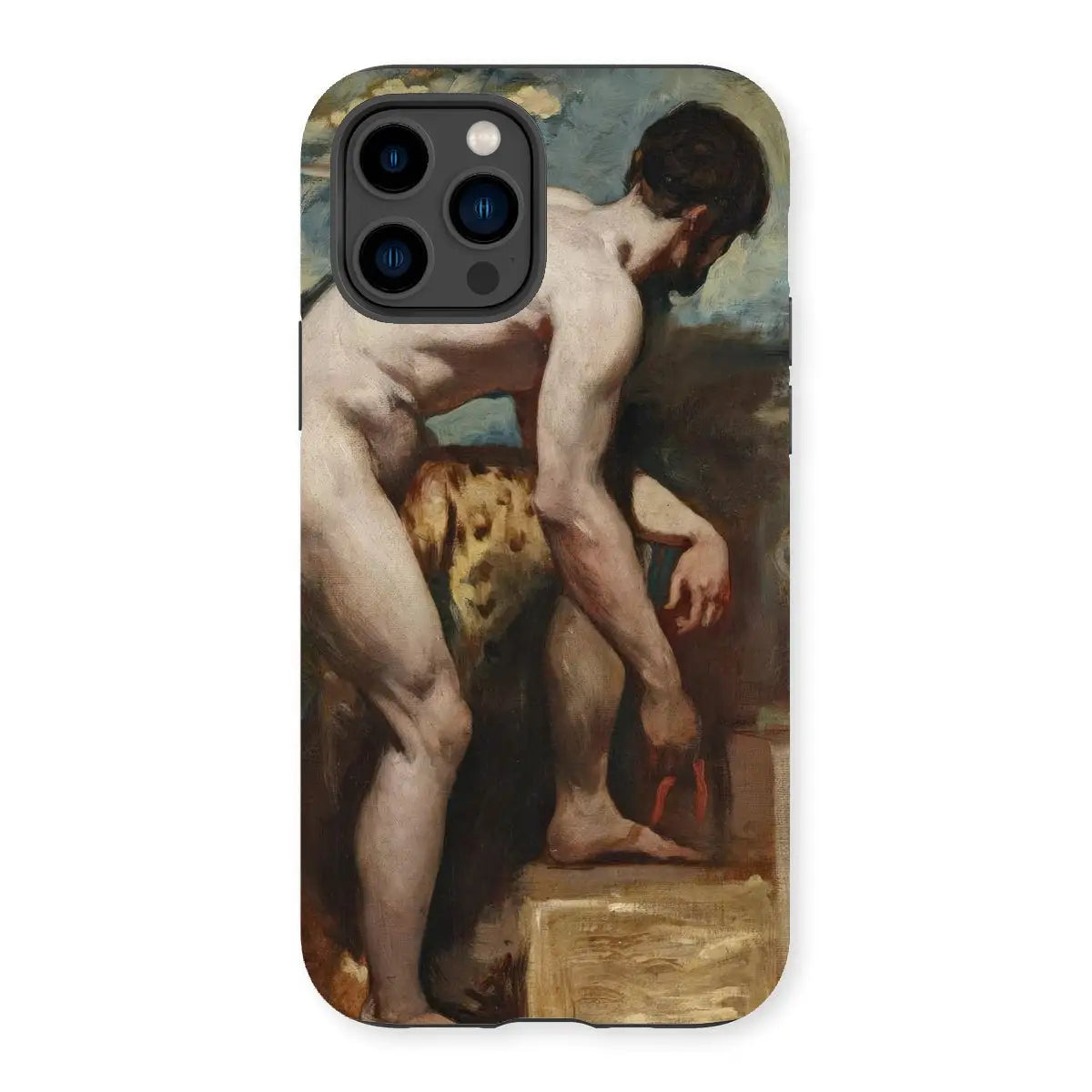 Nude Man Tying His Sandal - William Etty Art Iphone Case - 14 Pro / Matte - Mobile Phone Cases - Aesthetic Art