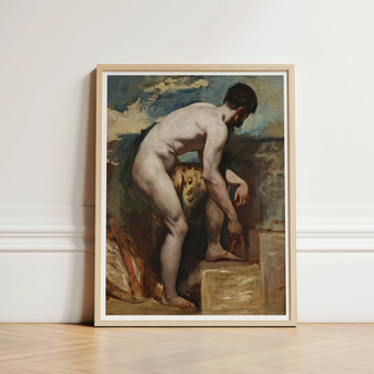 Nude Man Tying His Sandal - William Etty Art Print / Canvas Framed Reproduction El Greco’s ?The Burial Count Orgaz” Etty’s, Gay, Prints