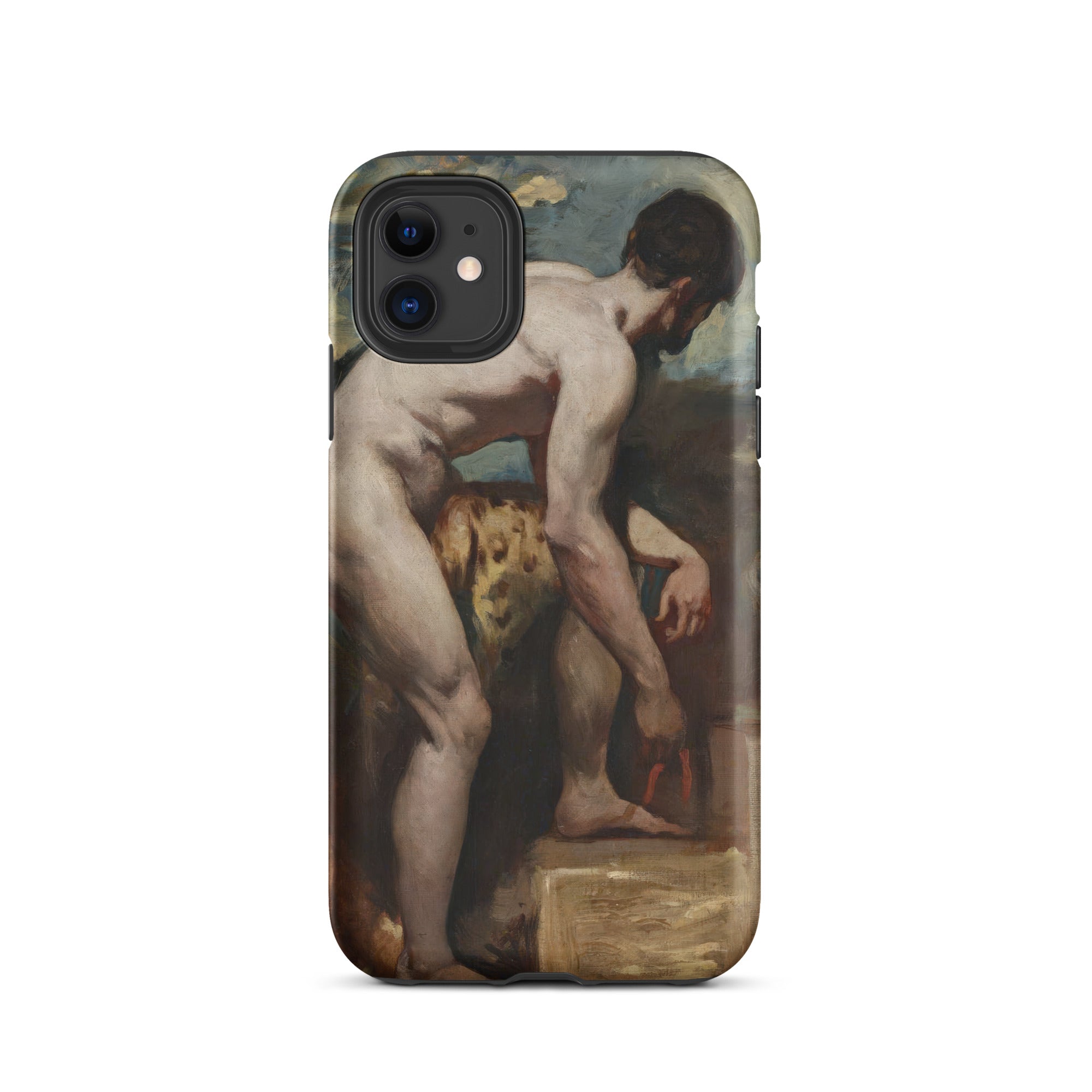 Nude Man Tying His Sandal William Etty Iphone Case, 11 / Matte, Artistic Phone Case