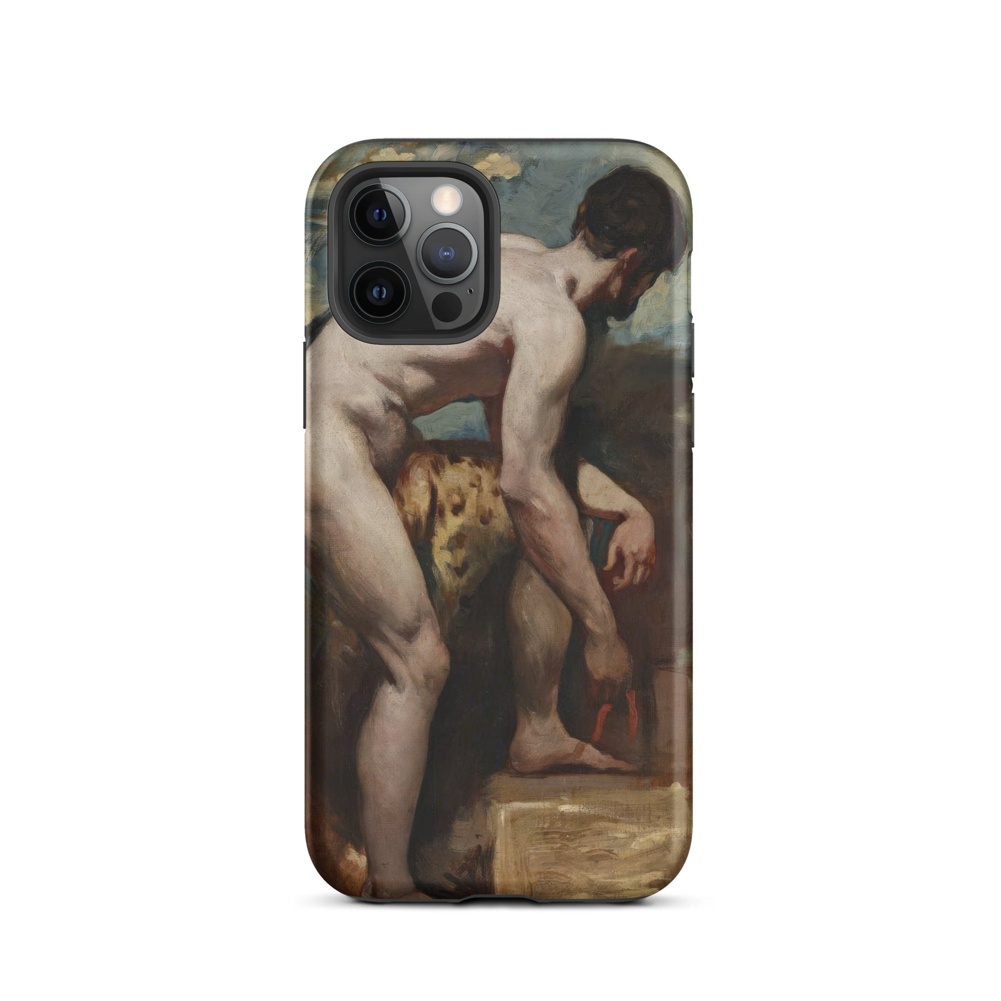Nude Man Tying His Sandal William Etty Iphone Case, 12 Pro / Matte, Phone Case Classical Art