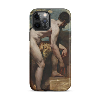 Nude Man Tying His Sandal - William Etty Iphone Case, 12 Pro Max / Matte, Phone Case Classical Art