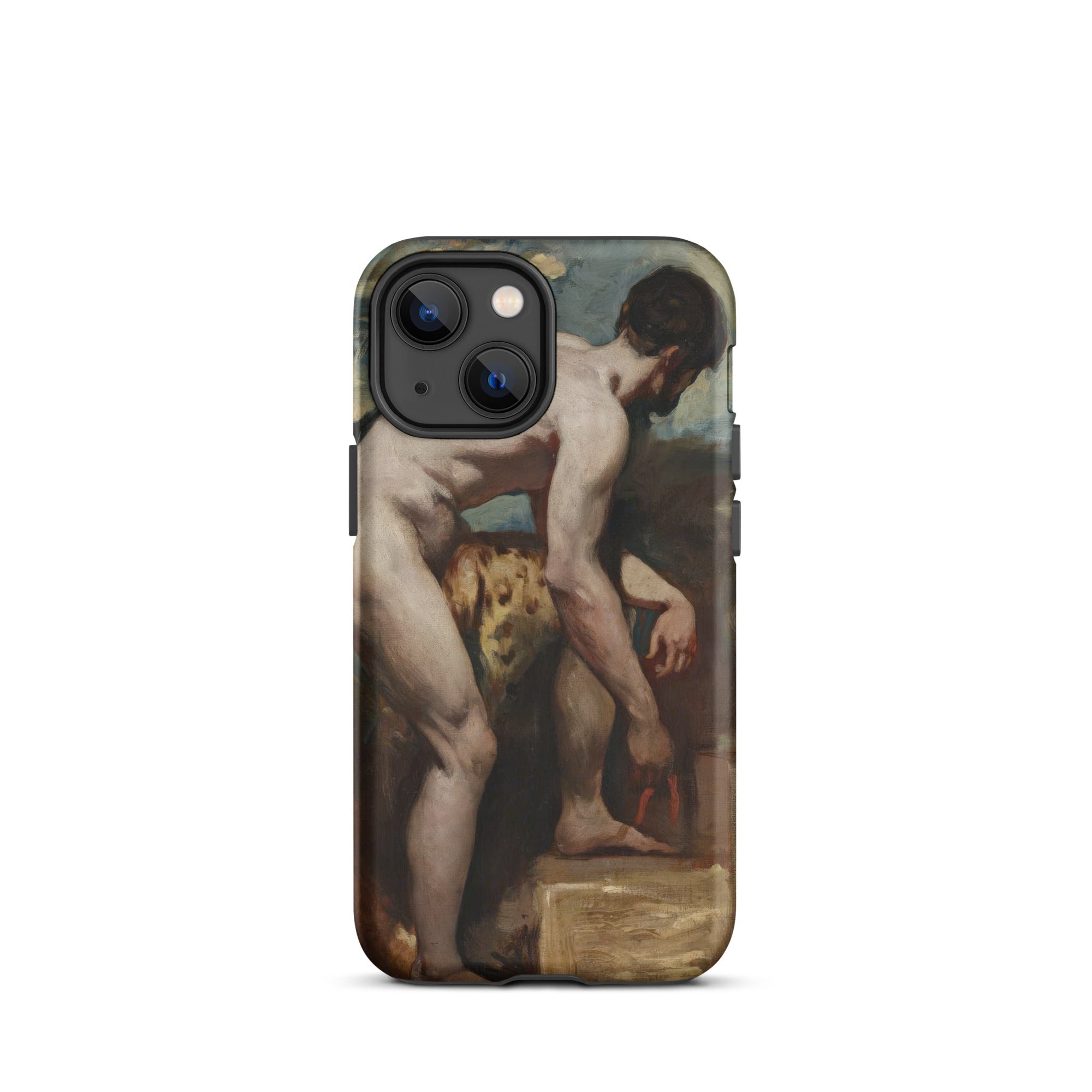 Nude Man Tying His Sandal William Etty Iphone Case, 13 Mini / Matte, Phone Case Classical Art