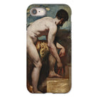 Nude Man Tying His Sandal William Etty Iphone Case, 8 / Matte, Phone Case Classical Painting Nude Male Figure Bent