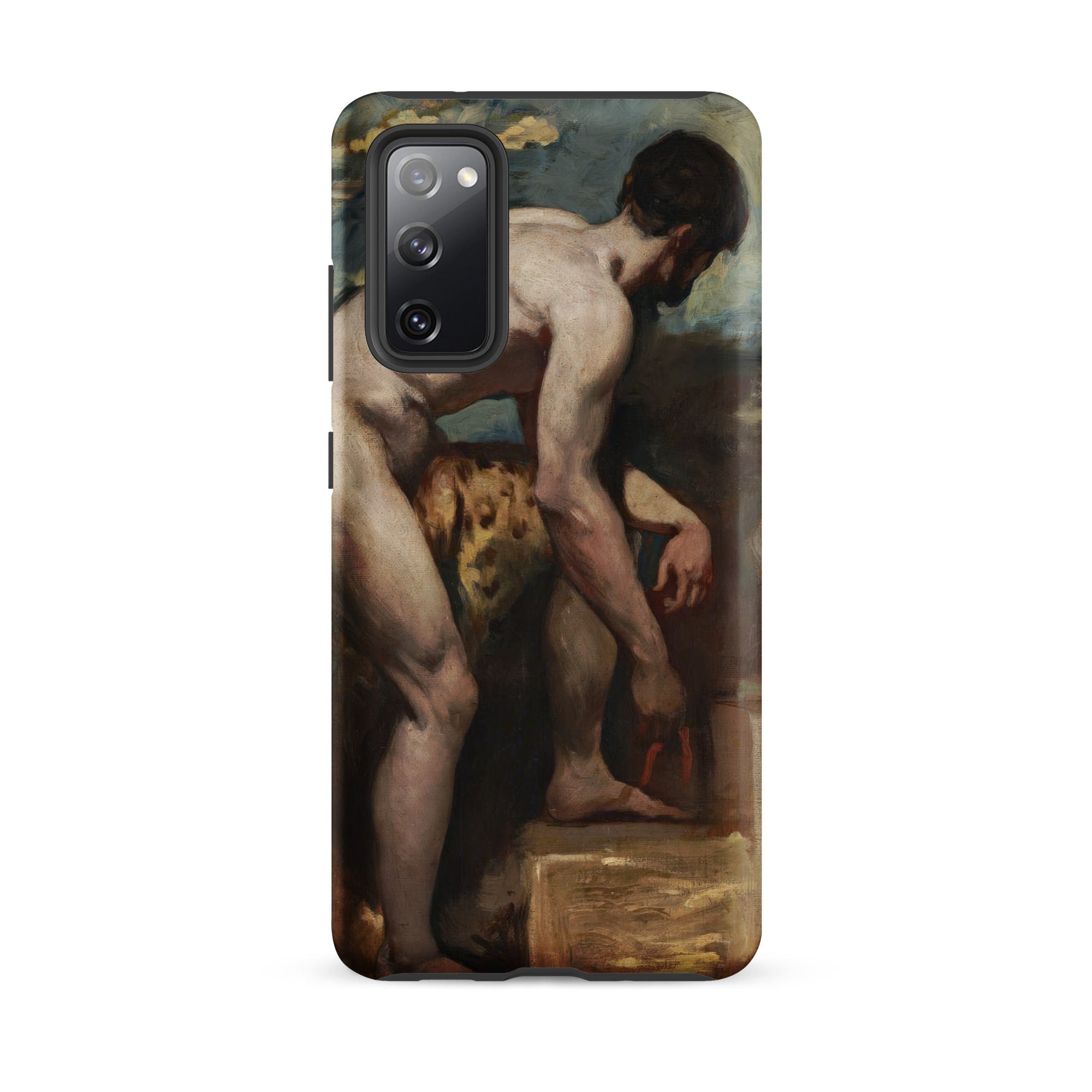 Nude Man Tying His Sandal William Etty Samsung Case, Galaxy S20 Fe / Matte, Smartphone Case Classical Painting Nude Man