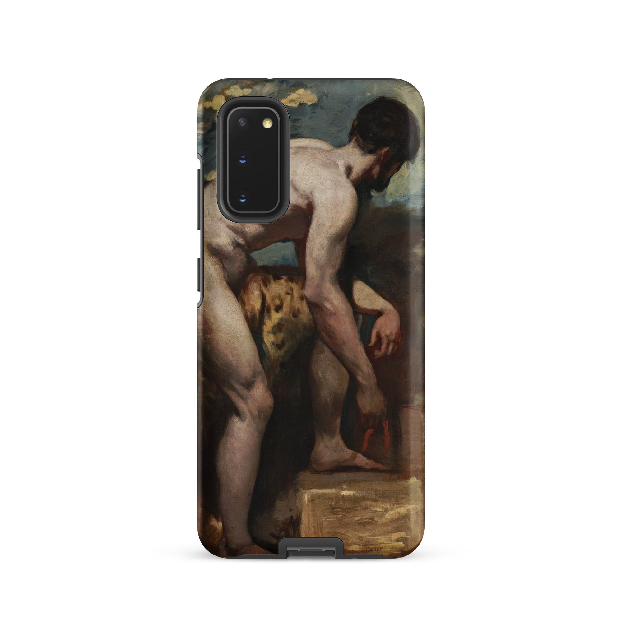 Nude Man Tying His Sandal William Etty Samsung Case, Galaxy S20 / Matte, Smartphone Case Classical Painting Male Figure