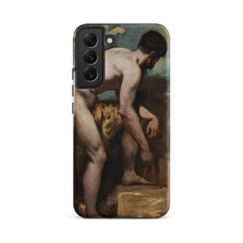Nude Man Tying His Sandal - William Etty Samsung Case, Galaxy S22 Plus / Matte, Phone Case Classical Painting Man