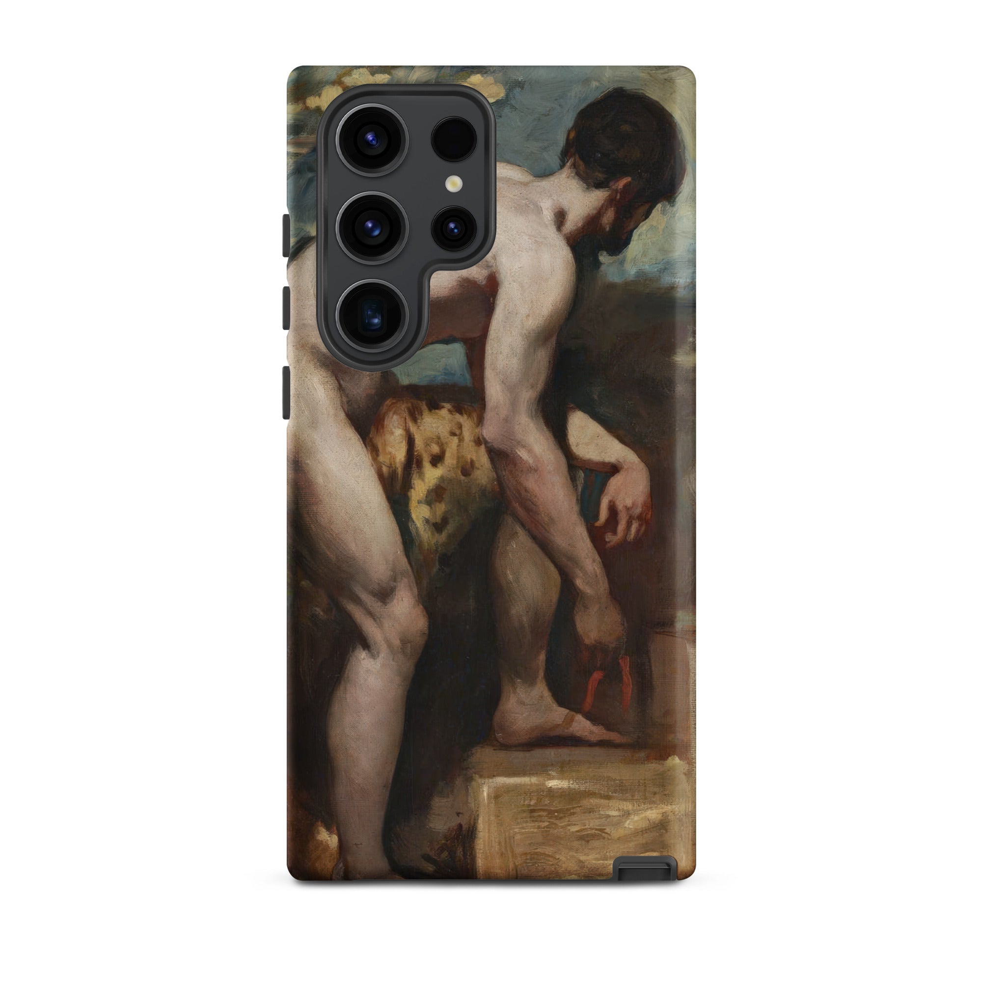 Nude Man Tying His Sandal William Etty Samsung Case, Galaxy S23 Ultra / Matte, Smartphone Case Classical Painting Nude Man