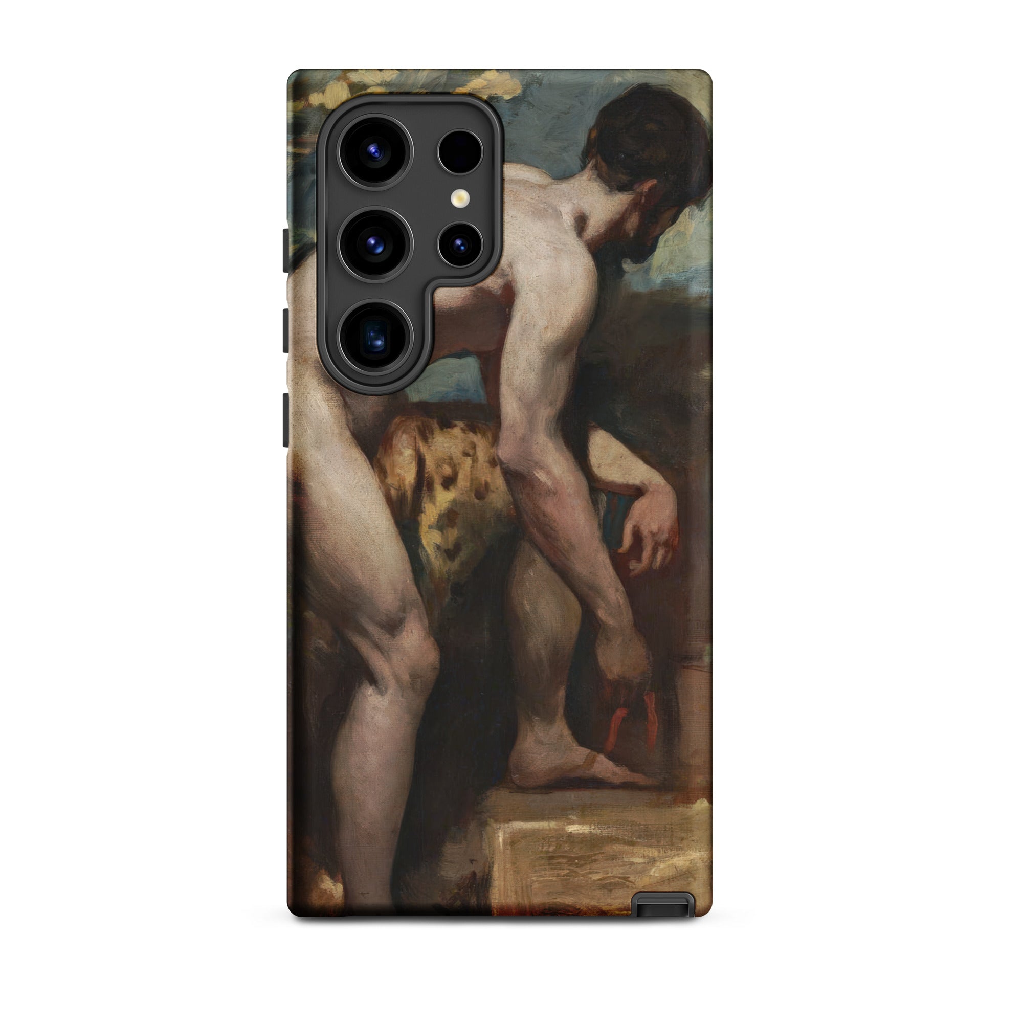 Nude Man Tying His Sandal William Etty Samsung Case, Galaxy S24 Ultra / Matte, Phone Case Classical Painting Man