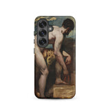 Nude Man Tying His Sandal - William Etty Samsung Case, Galaxy S25 / Matte, Smartphone Case Classical Painting Male Figure