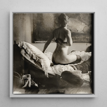 Nude Photograph of Marie Jordan - George Hendrik Breitner Art Print / Canvas, 12x12’’ / 31x31cm / White Frame, Posters Prints & Visual
