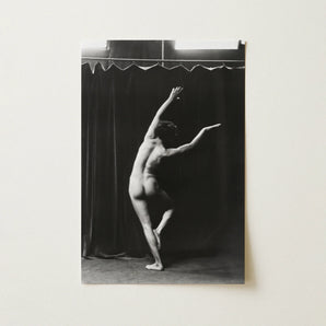 Nude Photograph of Mr. Loucelli - Arnold Genthe Art Print / Canvas, Arm Arcs Overhead, Catching Studio Light, Arnold Genthe Art, Genthe Art