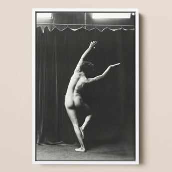 Nude Photograph of Mr. Loucelli - Arnold Genthe Art Print / Canvas Black-and-white Framed Photograph Nude Dancer Expressive Pose Dark Arm
