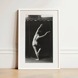 Nude Photograph of Mr. Loucelli - Arnold Genthe Art Print / Canvas Black-and-white Framed Photograph Nude Dancer Expressive Pose Encased