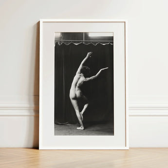 Nude Photograph of Mr. Loucelli - Arnold Genthe Art Print / Canvas Black-and-white Framed Photograph Nude Dancer Expressive Pose Encased