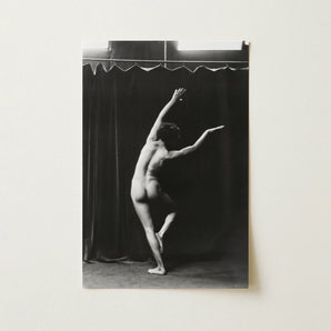 Nude Photograph of Mr. Loucelli - Arnold Genthe Art Print / Canvas Black-and-white Photographic Print Nude Dancer Expressive Pose Dark Arm
