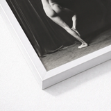 White Framed Black Photograph Dancer Arm Arcs Overhead, Catching Studio Light, Arnold Genthe Art, Print, Genthe’s, Male Nude
