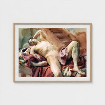 Nude Portrait of Nicola D’inverno - John Singer Sargent Art Print / Canvas, Intimate Gay Tableau Prints