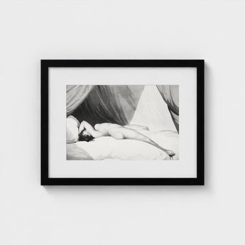 Nude Reclining on Curtained Bed - Adam Buck Art Print / Canvas Spine’s Long Furrow, Caught, William Holland’s Patient, Dotwork, Shadow