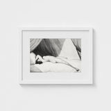 Nude Reclining on Curtained Bed - Adam Buck Art Print / Canvas Spine’s Long Furrow, Caught, William Holland’s Patient, Dotwork, Shadow