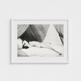 Nude Reclining on Curtained Bed - Adam Buck Art Print / Canvas Spine’s Long Furrow, Caught, William Holland’s Patient, Dotwork, Shadow