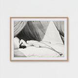 Nude Reclining on Curtained Bed - Adam Buck Art Print / Canvas Spine’s Long Furrow, Caught, William Holland’s Patient, Dotwork, Shadow