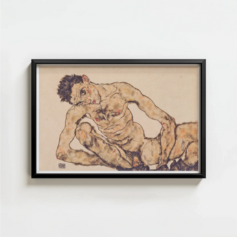 Framed Egon Schiele Nude Male Figure Earthy Tones Schiele’s, Self-portrait, Fine Art Print