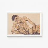 Framed Artwork Nude Male Figure Expressive Stylized Pose Egon Schiele’s, Self-portrait, Fine Art Print