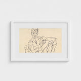 Nude Self Portrait - Egon Schiele Fine Art Print / Canvas Schiele’s, Self-portrait Hisses, Prints