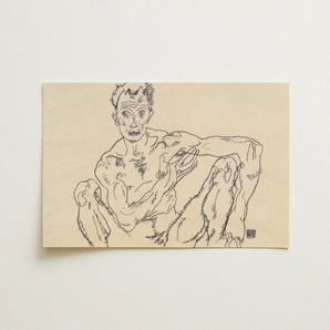 Nude Self Portrait - Egon Schiele Fine Art Print / Canvas, 18x12’’ / 46x31cm / Unframed / no Border, Posters Prints & Visual Artwork, Toby