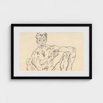 Nude Self Portrait - Egon Schiele Fine Art Print / Canvas Schiele’s, Self-portrait Hisses, Prints