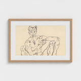 Nude Self Portrait - Egon Schiele Fine Art Print / Canvas Schiele’s, Self-portrait Hisses, Prints