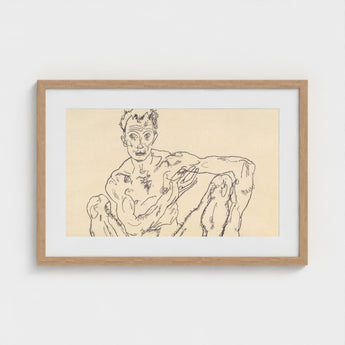 Nude Self Portrait - Egon Schiele Fine Art Print / Canvas Schiele’s, Self-portrait Hisses, Prints