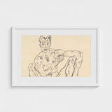 Nude Self Portrait - Egon Schiele Fine Art Print / Canvas Schiele’s, Self-portrait Hisses, Prints