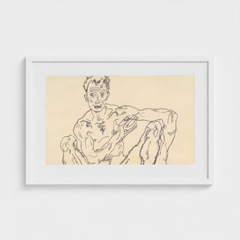 Nude Self Portrait - Egon Schiele Fine Art Print / Canvas Schiele’s, Self-portrait Hisses, Prints