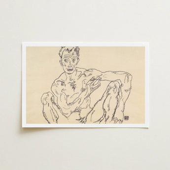 Nude Self Portrait - Egon Schiele Fine Art Print / Canvas Schiele’s, Self-portrait Hisses, Prints