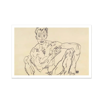 Nude Self Portrait - Egon Schiele Fine Art Print / Canvas Expressionist Schiele’s, Self-portrait Hisses, Prints