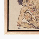 Nude Self Portrait - Egon Schiele Fine Art Print / Canvas Framed Sketch Intertwined Figures Earthy Tones Schiele’s, Self-portrait, Prints