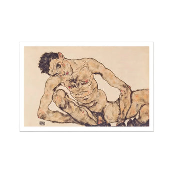 Nude Self Portrait - Egon Schiele Fine Art Print / Canvas Male Figure Seated Pose Schiele’s, Self-portrait, Prints