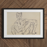 Nude Self Portrait - Egon Schiele Fine Art Print / Canvas, Egon Schiele’s Nude, Nude Self-portrait Hisses, Fine Art Print