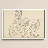 Nude Self Portrait - Egon Schiele Fine Art Print / Canvas, Egon Schiele’s Nude, Nude Self-portrait Hisses, Fine Art Print