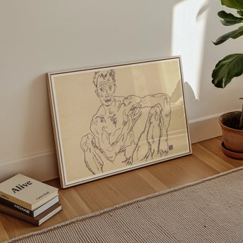 Nude Self Portrait - Egon Schiele Fine Art Print / Canvas, Egon Schiele’s Nude, Nude Self-portrait Hisses, Fine Art Print