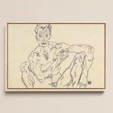 Nude Self Portrait - Egon Schiele Fine Art Print / Canvas, Egon Schiele’s Nude, Nude Self-portrait Hisses, Fine Art Print