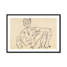 Nude Self Portrait - Egon Schiele Fine Art Print, Framed Nude