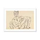 Nude Self Portrait - Egon Schiele Fine Art Print, Framed Nude