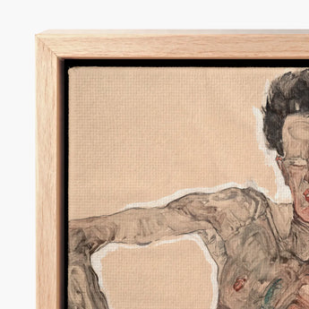 Nude Self-portrait Grimacing - Egon Schiele Art Print / Canvas Framed Schiele’s ?The Woman Red, Austrian Winter Prints