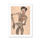 Nude Self-portrait Grimacing - Egon Schiele Art Print, Framed Nude Male Figure