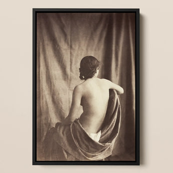Nude Study - Jean Louis Marie Eugene Durieu Art Print / Canvas, 12x17’’ / A3 / Black Frame, Posters Prints & Visual Artwork, Toby Leon