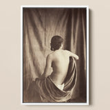 Nude Study - Jean Louis Marie Eugene Durieu Art Print / Canvas, 12x18’’ / 31x46cm / White Frame, Posters Prints & Visual Artwork, Toby Leon