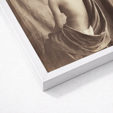 Nude Study - Jean Louis Marie Eugene Durieu Art Print / Canvas White Framed Sepia-toned Photograph Draped Figure, Captivating Prints